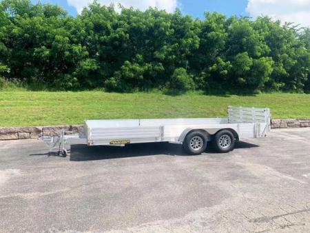 New Aluma 8118SR TA (81x18) ATV/UTV Trailer - Bi-Fold Tailgate - Side Ramps!