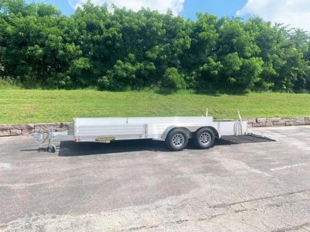 New Aluma 8118SR TA (81x18) ATV/UTV Trailer - Bi-Fold Tailgate - Side Ramps!