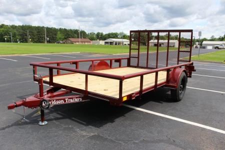 New 2026 Davidson Trailers 83X12 MAROON Utility Trailer