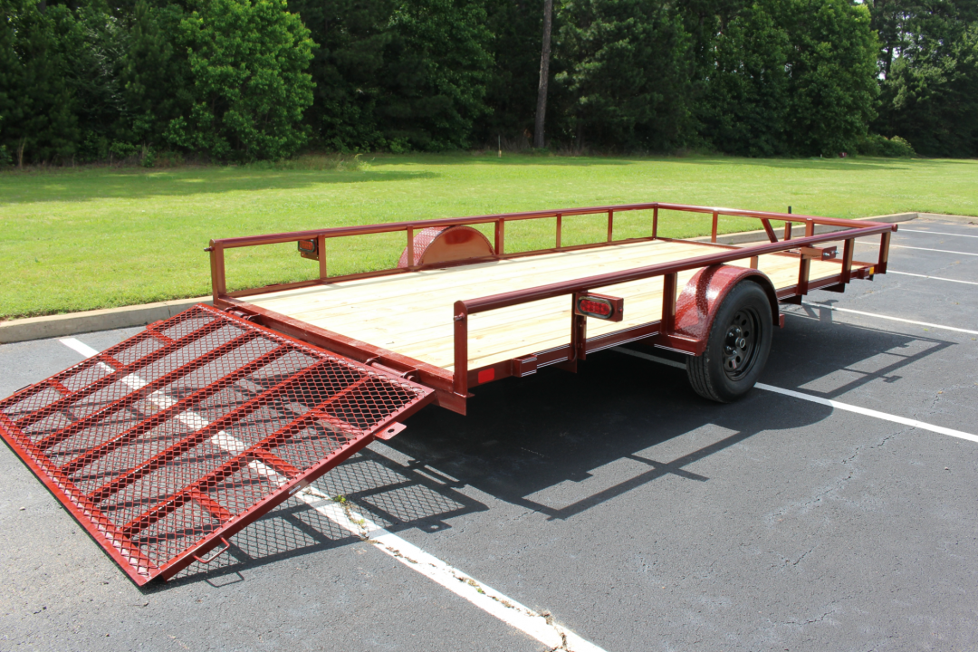 New 2026 Davidson Trailers 83X14 PIPE TOP W/4' GATE MAROON Utility Trailer