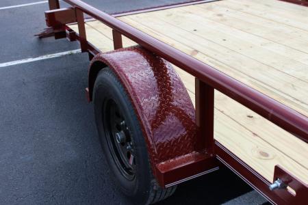 New 2026 Davidson Trailers 83X14 PIPE TOP W/4' GATE MAROON Utility Trailer