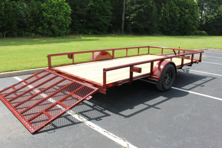 New 2026 Davidson Trailers 83X14 PIPE TOP W/4' GATE MAROON Utility Trailer