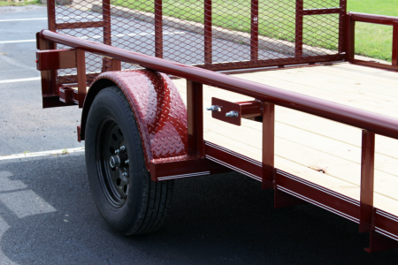 New 2026 Davidson Trailers 83X14 PIPE TOP W/4' GATE MAROON Utility Trailer