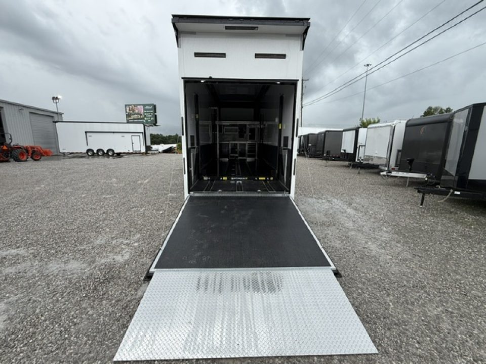 New Haulmark EDGE 8.5x30 Stacker 21K- White W/ Steel Frame, Black Lift & Recessed E-Track