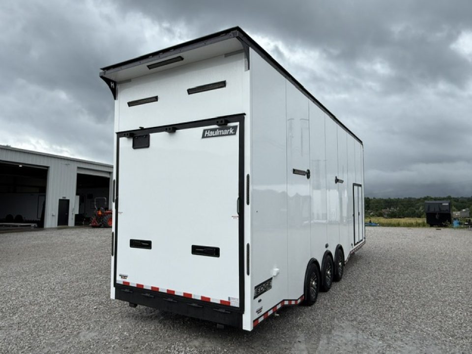 New Haulmark EDGE 8.5x30 Stacker 21K- White W/ Steel Frame, Black Lift & Recessed E-Track