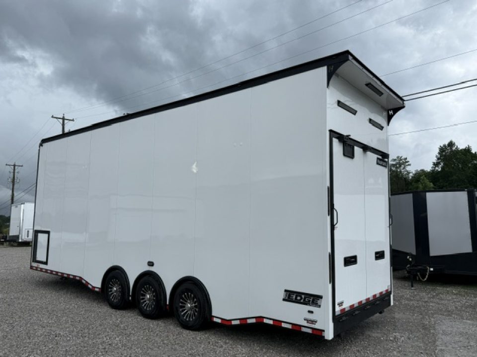 New Haulmark EDGE 8.5x30 Stacker 21K- White W/ Steel Frame, Black Lift & Recessed E-Track
