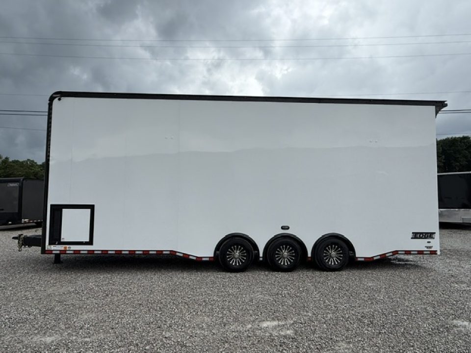 New Haulmark EDGE 8.5x30 Stacker 21K- White W/ Steel Frame, Black Lift & Recessed E-Track