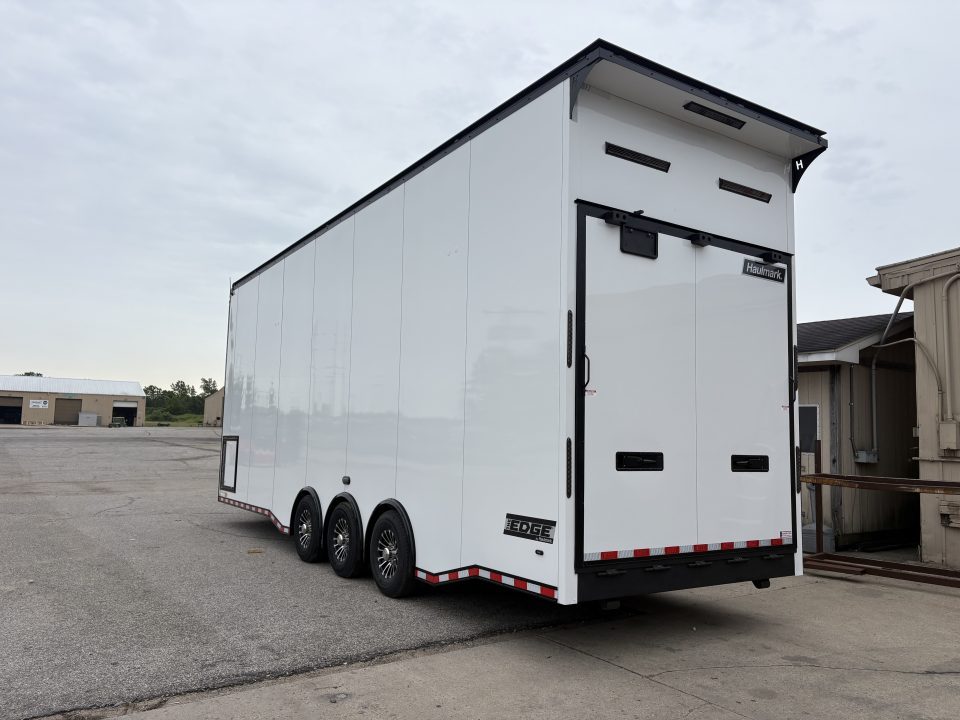 New Haulmark EDGE 8.5x30 Stacker 21K- White W/ Steel Frame, Black Lift & Recessed E-Track