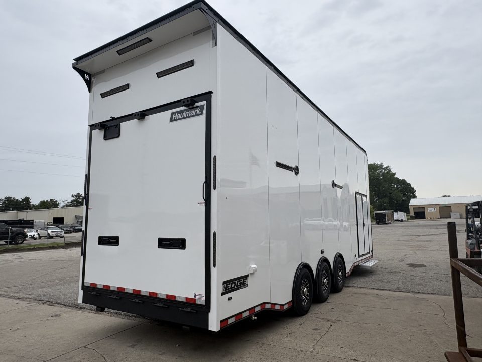 New Haulmark EDGE 8.5x30 Stacker 21K- White W/ Steel Frame, Black Lift & Recessed E-Track