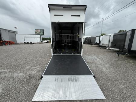New Haulmark EDGE 8.5x30 Stacker 21K- White W/ Steel Frame, Black Lift & Recessed E-Track