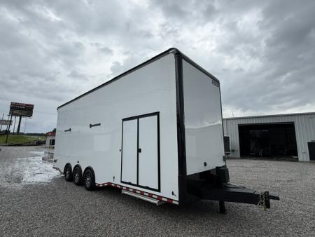 New Haulmark EDGE 8.5x30 Stacker 21K- White W/ Steel Frame, Black Lift & Recessed E-Track
