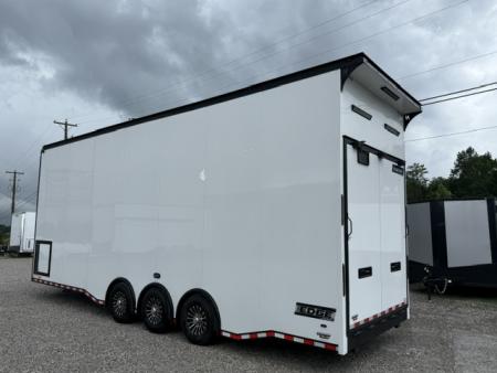 New Haulmark EDGE 8.5x30 Stacker 21K- White W/ Steel Frame, Black Lift & Recessed E-Track
