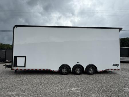 New Haulmark EDGE 8.5x30 Stacker 21K- White W/ Steel Frame, Black Lift & Recessed E-Track