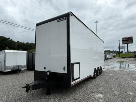 New Haulmark EDGE 8.5x30 Stacker 21K- White W/ Steel Frame, Black Lift & Recessed E-Track