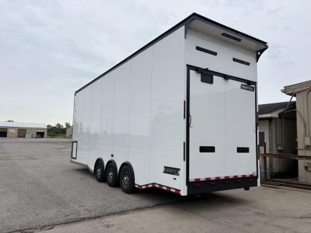 New Haulmark EDGE 8.5x30 Stacker 21K- White W/ Steel Frame, Black Lift & Recessed E-Track