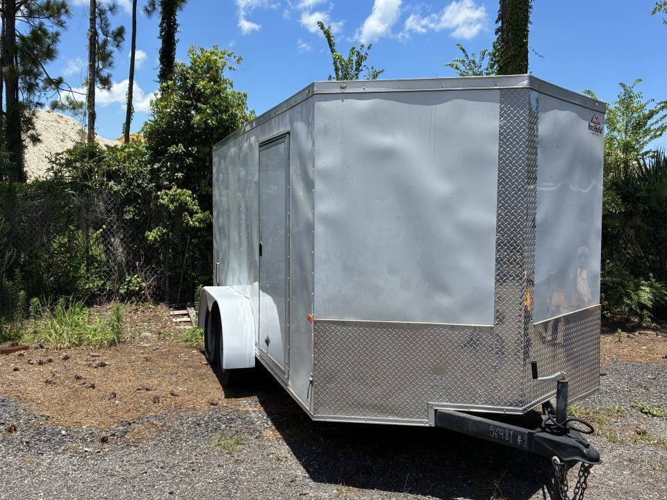 Consignment 2024 Rock Solid Cargo 7x14 Enclosed Trailer – 7K GVWR | White Cargo Trailer