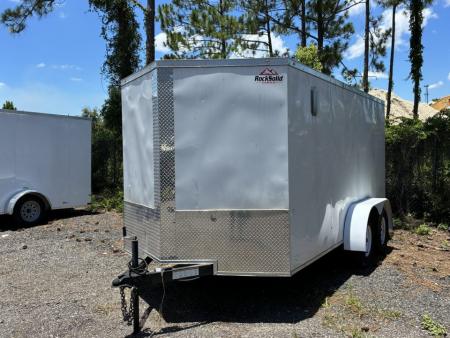Consignment 2024 Rock Solid Cargo 7x14 Enclosed Trailer – 7K GVWR | White Cargo Trailer