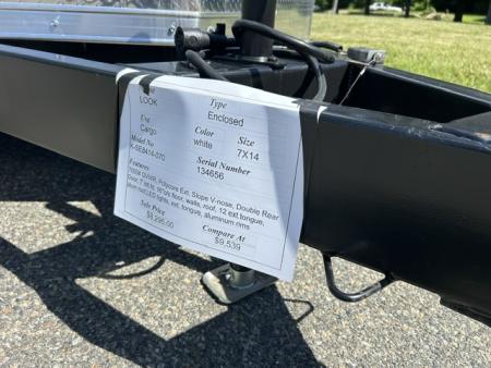 New 2026 Look Trailers 7X14 with Double Doors, V nose , 7,000 lb. GVWR Cargo / Enclosed Trailer