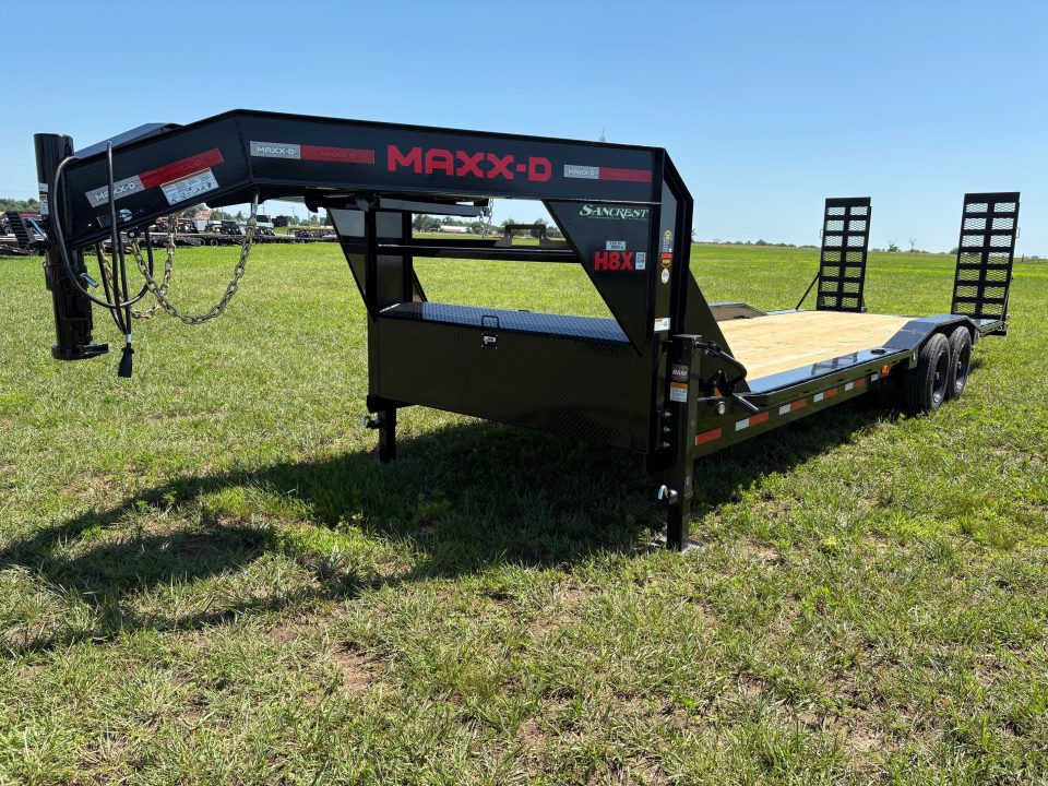 New 2027 MAXX-D 102x26 Tandem 18K GN Equipment Trailer W/ Drive Over Fenders & Stand Up Ramps