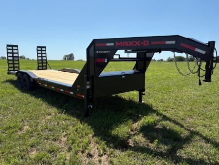 New 2027 MAXX-D 102x26 Tandem 18K GN Equipment Trailer W/ Drive Over Fenders & Stand Up Ramps