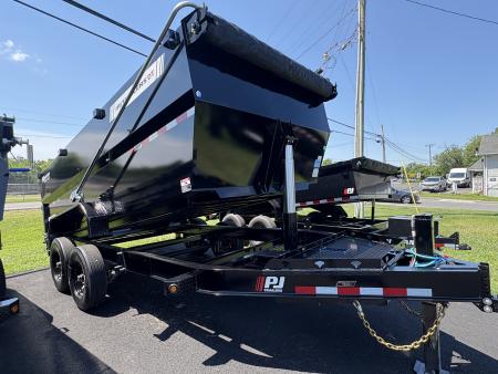 New 2026 PJ Trailers 16' x 83" Low Pro Telescopic w/ 4' Sides Dump Trailer