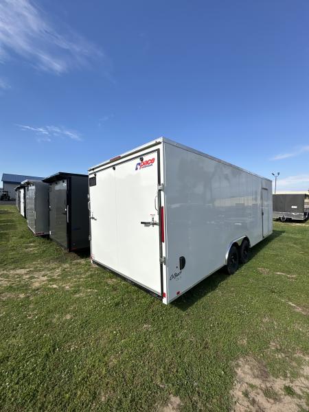 New 2026 Pace American 8.5 X 24 Outback DLX Flat Top V-Nose Car Hauler  10K (030 White )
