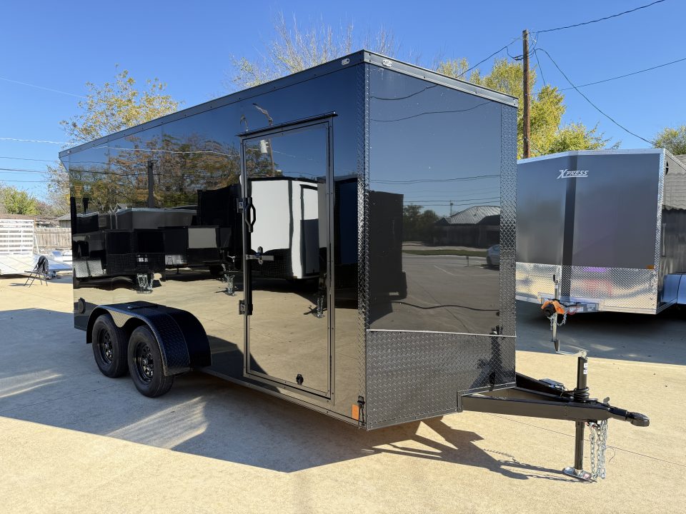 New 2026 New 7x16 TA Screwless Enclosed Trailer | Blackout | Spoiler Package | 7' Interior | .08 Polycor | Dexter Axles | El Paso | 1151