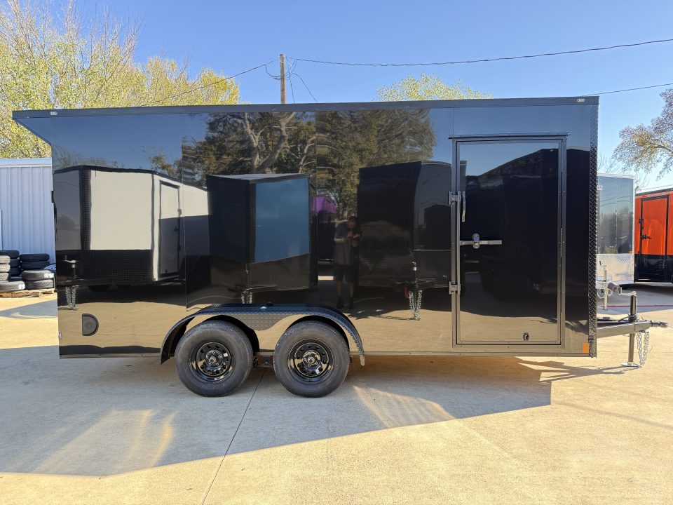New 2026 New 7x16 TA Screwless Enclosed Trailer | Blackout | Spoiler Package | 7' Interior | .08 Polycor | Dexter Axles | El Paso | 1151