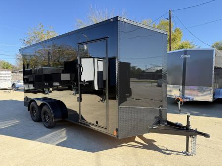 New 2026 New 7x16 TA Screwless Enclosed Trailer | Blackout | Spoiler Package | 7' Interior | .08 Polycor | Dexter Axles | El Paso | 1151
