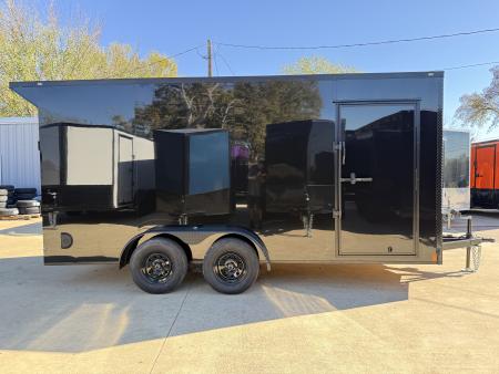 New 2026 New 7x16 TA Screwless Enclosed Trailer | Blackout | Spoiler Package | 7' Interior | .08 Polycor | Dexter Axles | El Paso | 1151