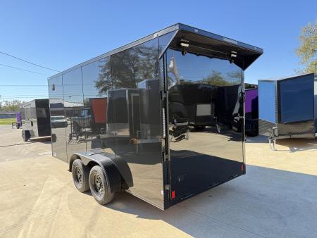 New 2026 New 7x16 TA Screwless Enclosed Trailer | Blackout | Spoiler Package | 7' Interior | .08 Polycor | Dexter Axles | El Paso | 1151