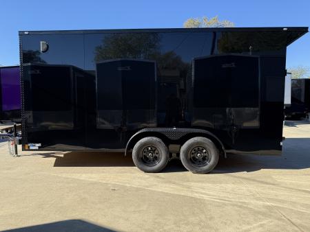 New 2026 New 7x16 TA Screwless Enclosed Trailer | Blackout | Spoiler Package | 7' Interior | .08 Polycor | Dexter Axles | El Paso | 1151