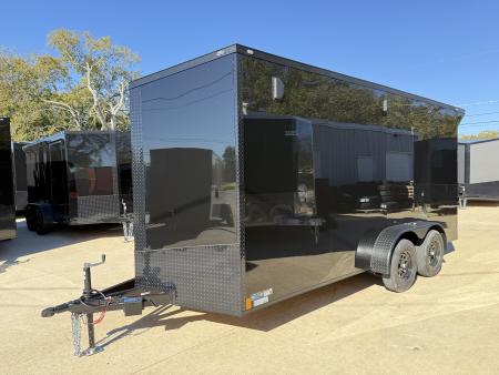 New 2026 New 7x16 TA Screwless Enclosed Trailer | Blackout | Spoiler Package | 7' Interior | .08 Polycor | Dexter Axles | El Paso | 1151