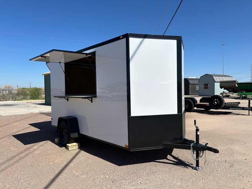 New 2026 New 6x12 SA Screwless Enclosed Vending Trailer | Blackout | Spoiler Package | .08 Polycor | Dexter Axle | El Paso | 1153