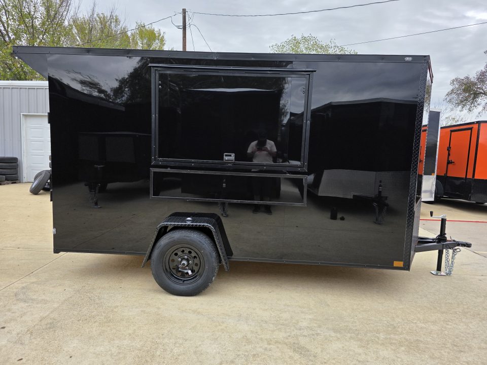 New 2026 New 6x12 SA Screwless Enclosed Vending Trailer | Blackout | Spoiler Package | .08 Polycor | Dexter Axle | El Paso | 1154