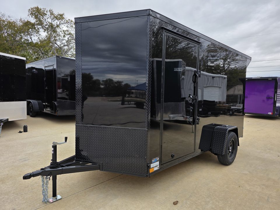 New 2026 New 6x12 SA Screwless Enclosed Vending Trailer | Blackout | Spoiler Package | .08 Polycor | Dexter Axle | El Paso | 1154