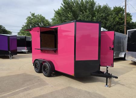 New 2026 New 6x12 TA Screwless Enclosed Vending Trailer | Blackout | Spoiler Package | .08 Polycor | Dexter Axle | El Paso | 1155