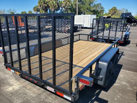 New 2026 Down 2 Earth Trailers 7X14 TA 7000 LB Utility Trailer WITH REAR RAMP/GATE
