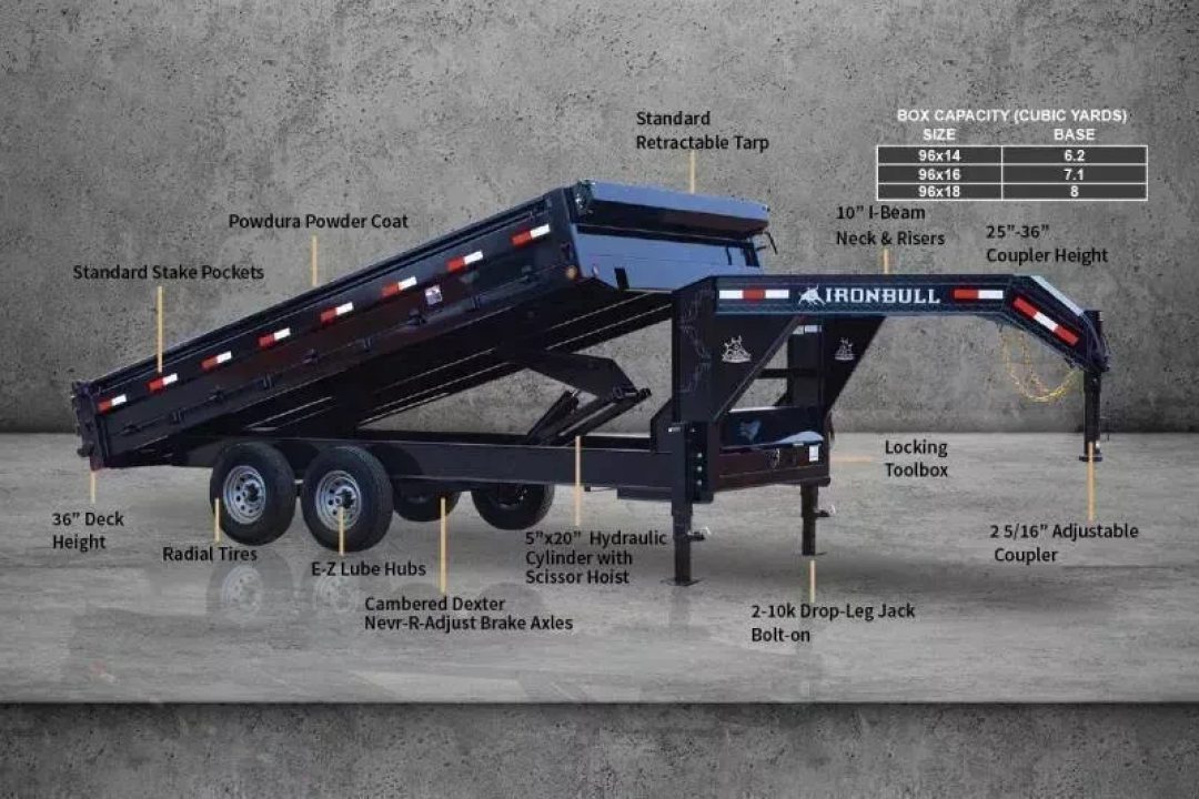 New 2026 Iron Bull Dump Trailers 8x16' 21000# GVW GN Dump Trailer DDG9616073