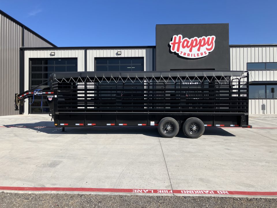 New 2026 Delco 6'8"x24' GN Bar Top Livestock Trailer - B8 Cattleman