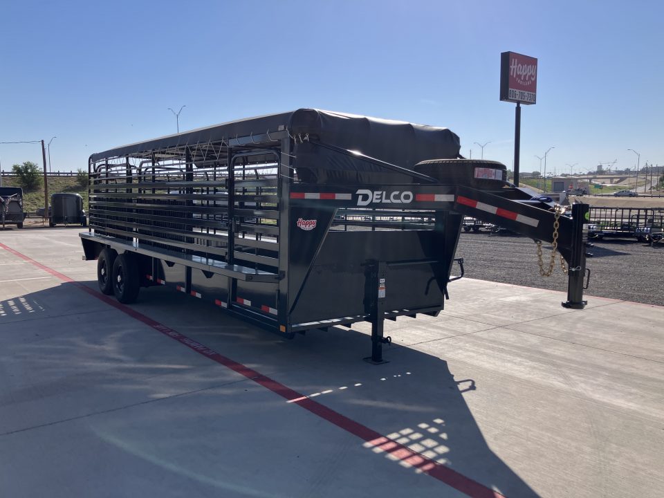 New 2026 Delco 6'8"x24' GN Bar Top Livestock Trailer - B8 Cattleman