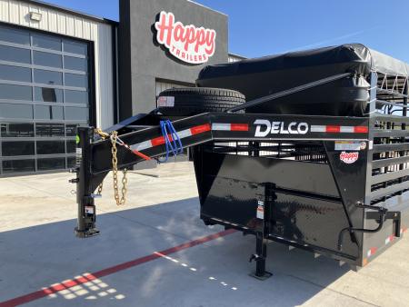 New 2026 Delco 6'8"x24' GN Bar Top Livestock Trailer - B8 Cattleman