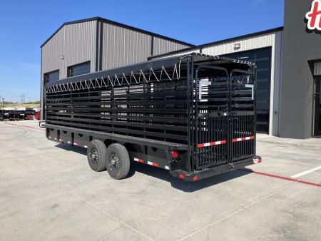 New 2026 Delco 6'8"x24' GN Bar Top Livestock Trailer - B8 Cattleman