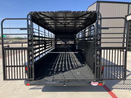 New 2026 Delco 6'8"x24' GN Bar Top Livestock Trailer - B8 Cattleman