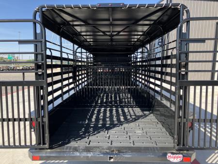 New 2026 Delco 6'8"x24' GN Bar Top Livestock Trailer - B8 Cattleman