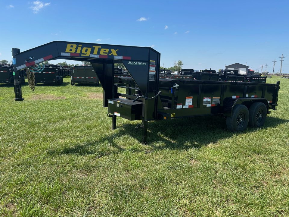 New 2027 Big Tex 83x14 Tandem 15.9K GN Telescopic Dump w/ 2' Sides & Slide In Ramps