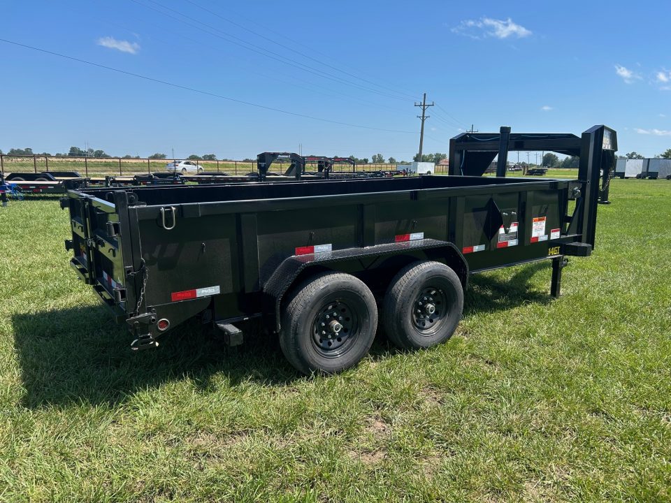 New 2027 Big Tex 83x14 Tandem 15.9K GN Telescopic Dump w/ 2' Sides & Slide In Ramps