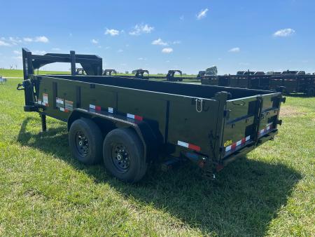 New 2027 Big Tex 83x14 Tandem 15.9K GN Telescopic Dump w/ 2' Sides & Slide In Ramps