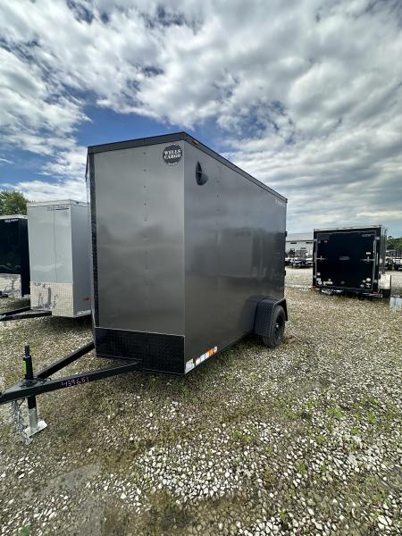 New 2026 WELLS CARGO FT610S2-D Cargo / Enclosed Trailer 6X10 SA RAMP DOOR (GVW:2990) CHARCOAL GRAY