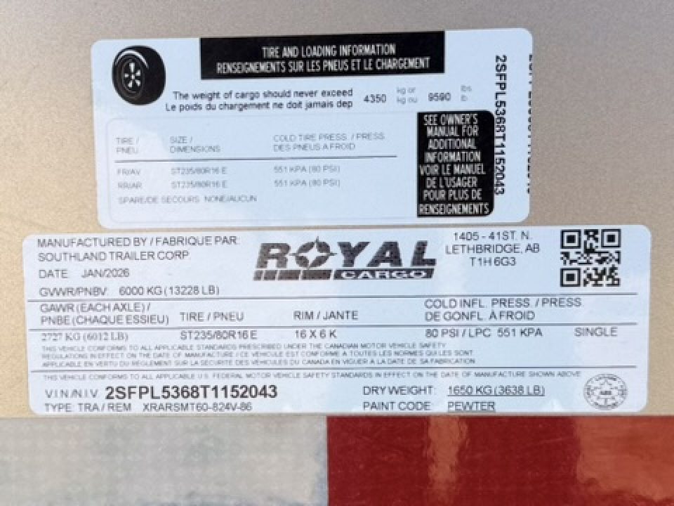 Used 2026 Royal Cargo Trailers 8-20-4V Enclosed Sled Trailer Cargo / Enclosed Trailer